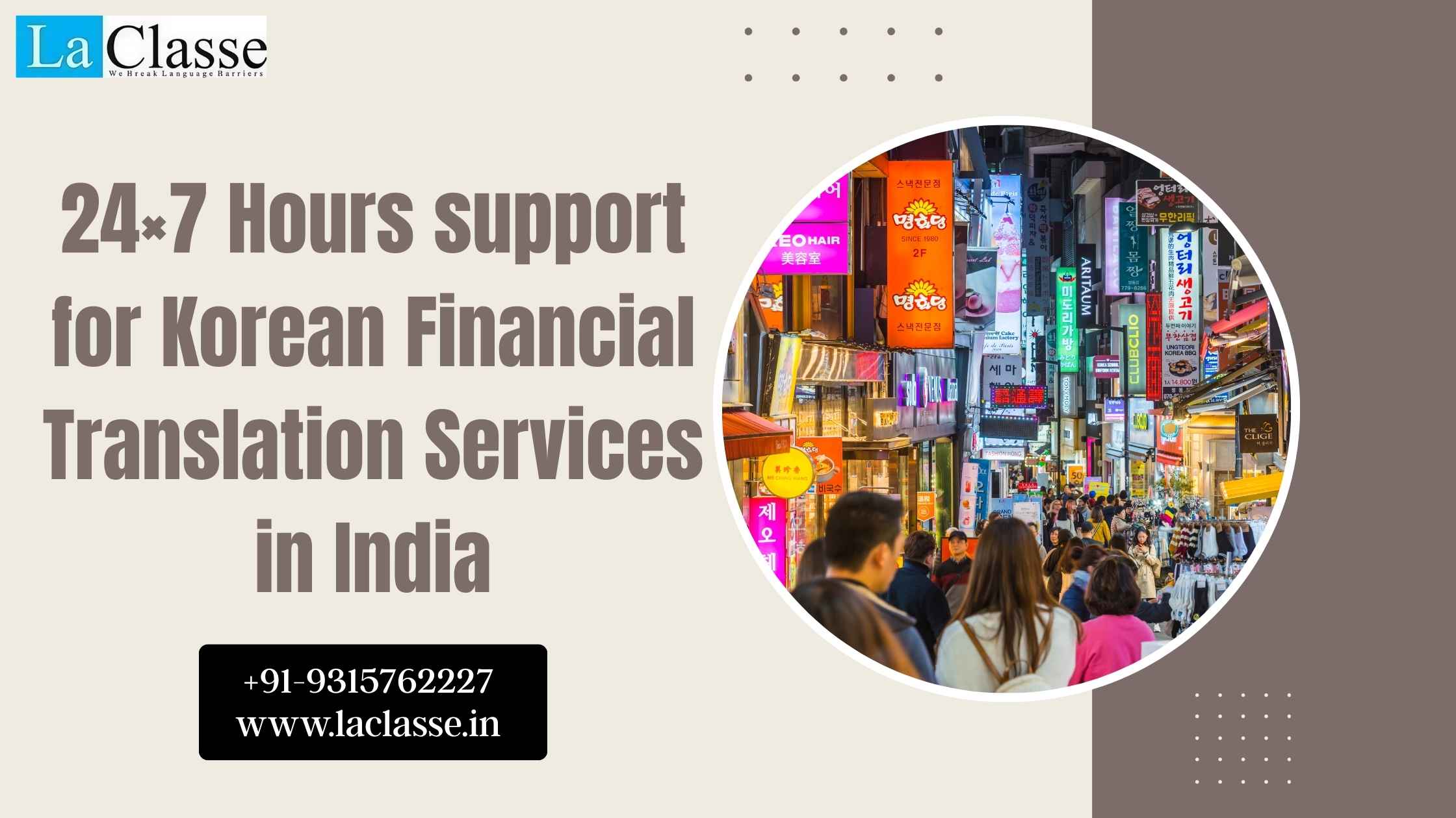 24×7 Hours support for Korean Financial Translation Services in India